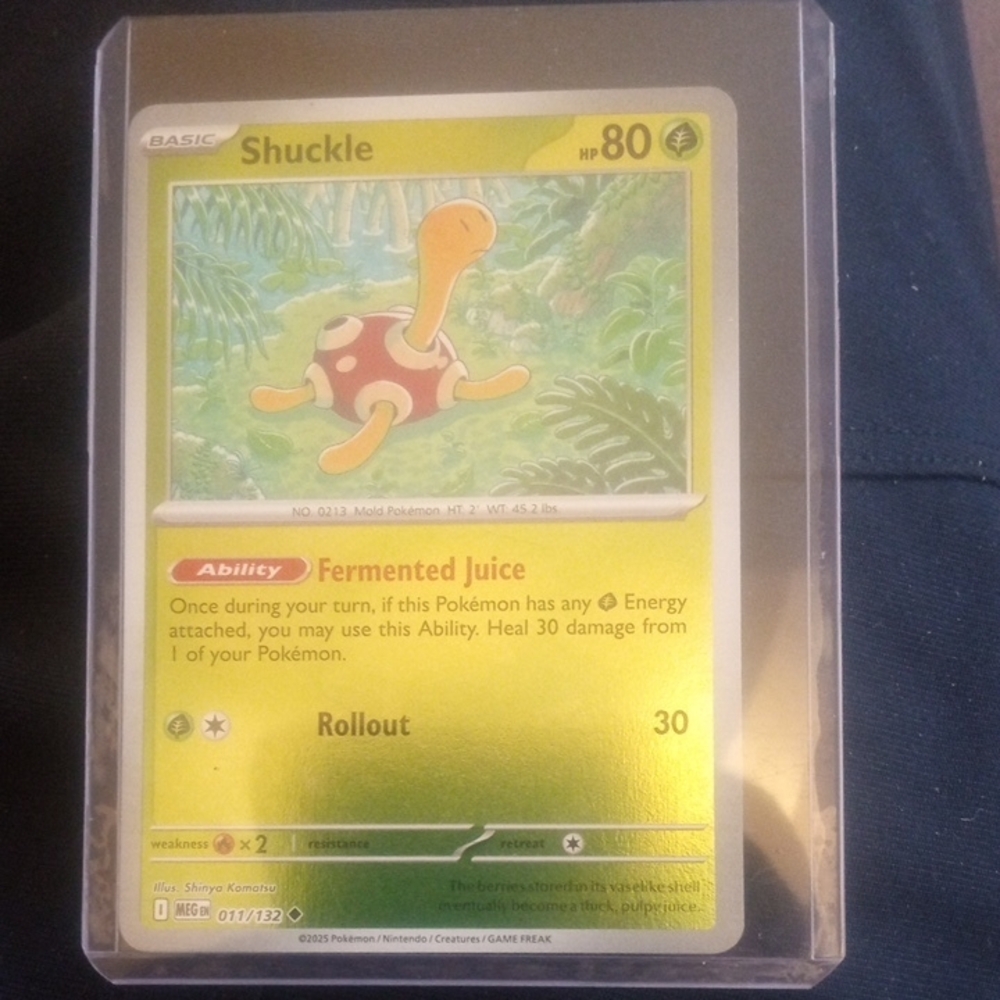 Pokemon Shuckle Card - Yellow and Green